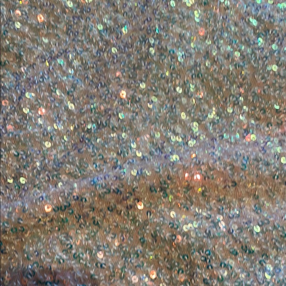 Sequin Mini Skirt size Small Champagne Sparkly Glitter Prom After Party - Picture 4 of 17